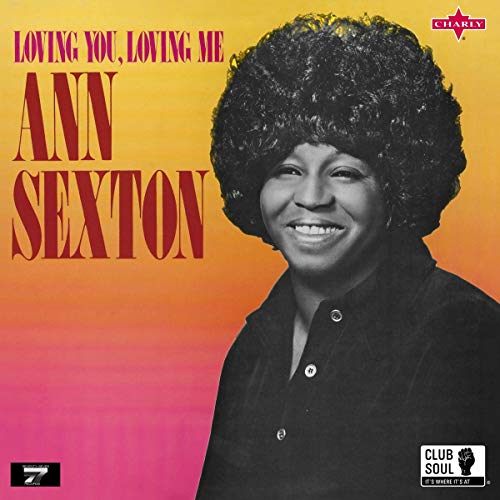 Vinyl album cover featuring a black-and-white portrait of Ann Sexton against a pink-yellow gradient.