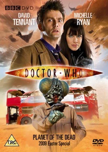DVD cover for "Doctor Who: Planet of the Dead" featuring David Tennant and Michelle Ryan.