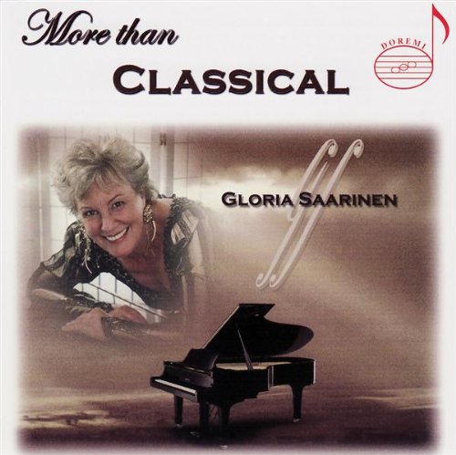 CD cover with a smiling woman, grand piano, and trumpet, titled "More than Classical".