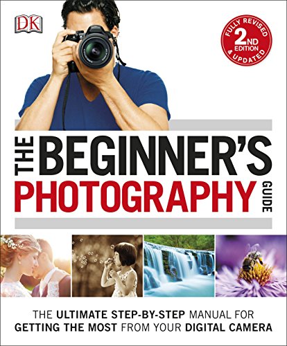 "Photography book cover with man holding camera and four scenic photos at bottom."