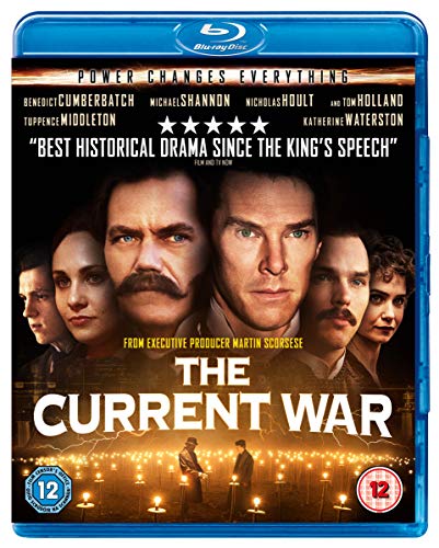 "Blu-ray case for 'The Current War' with cast images and title."
