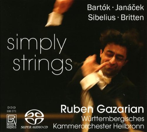 "CD cover with conductor in motion, black background, and white text."