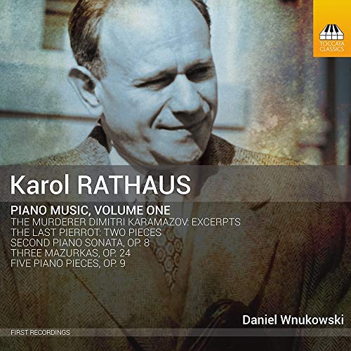 CD cover with black and white photo of Karol Rathaus and text listing piano compositions.