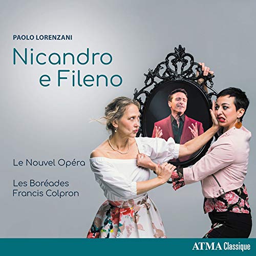 CD cover art: two women and a man reflected in an ornate mirror.