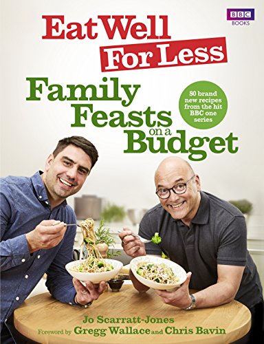 "Cookbook cover featuring two men eating noodles at a table, with title and authors' names."