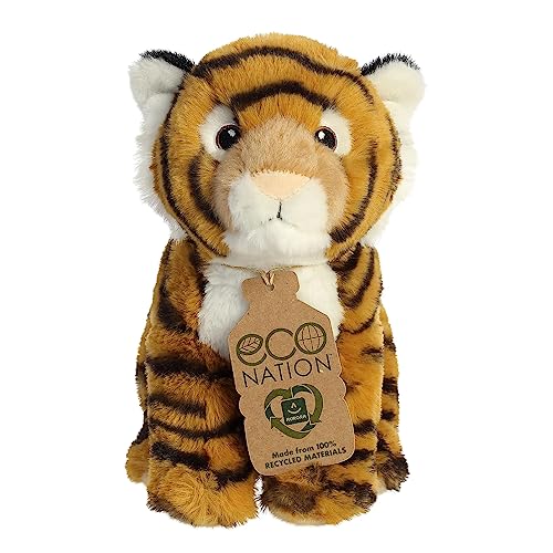 AURORA, 35000, Eco Nation Bengal Tiger, 9In, Soft Toy, (Orange, Black, White)