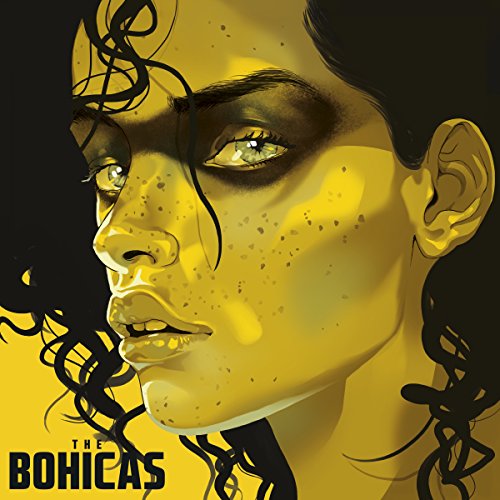"Album cover featuring a stylized illustration of a woman's face with dark hair and freckles."