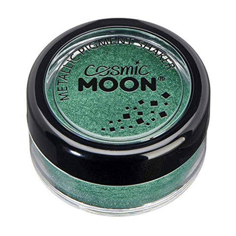 Metallic Pigment Shakers by Cosmic Moon - Green - Cosmetic Pearlescent Powder, Eye Shadow, Makeup for Face, Eyes & Body