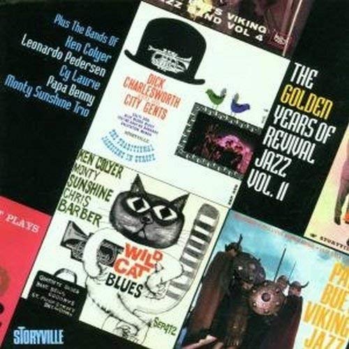 "Collage of jazz album covers with various artists and titles, on a black background."