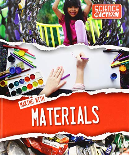"Book cover with 'Making with Materials' title, child playing and art supplies."