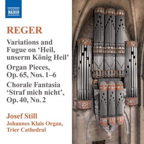 "CD cover with ornate pipe organ and text listing musical compositions and artist."