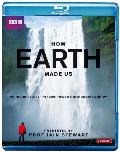 Blue-ray case with a waterfall cover, titled "How Earth Made Us" documentary.