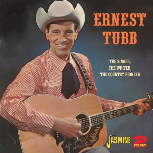 Ernest Tubb holding a guitar, wearing a cowboy hat, on a CD cover.