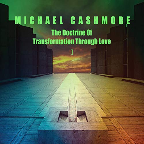 "Album cover with a futuristic corridor and a sunset in the background."
