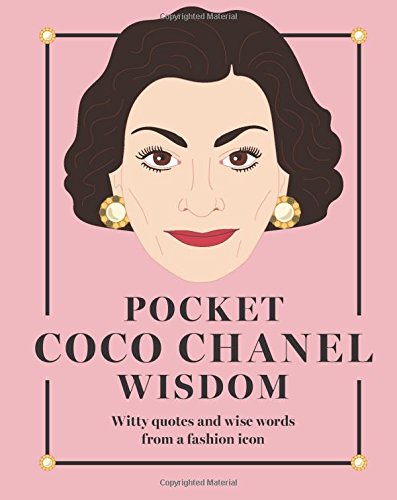 A pink book cover featuring an illustrated portrait of Coco Chanel with dark hair.