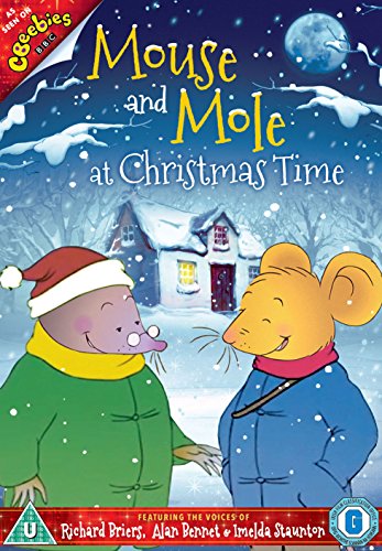 "Mouse and Mole at Christmas Time" DVD cover featuring cartoon mouse and mole in snowy scene.