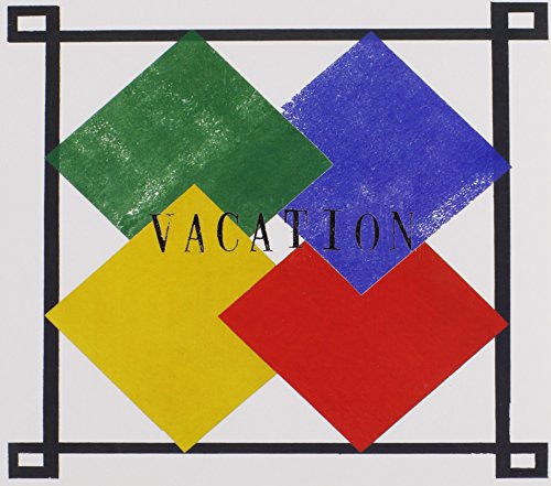 Album cover with "VACATION" text, surrounded by four colored diamonds, on a grey background.