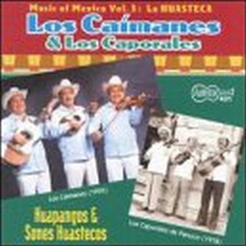 "CD cover featuring two groups of men playing traditional Mexican instruments."