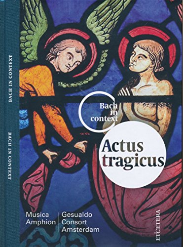 "CD cover with stained glass image of angel and person, blue background."