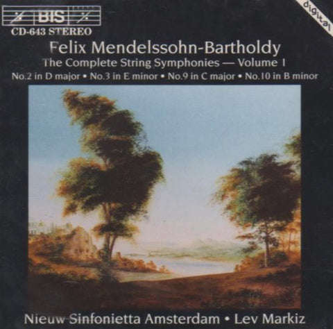 elix Mendelssohn - Mendelssohn - String Symphonies, Vol.1 Audio CD