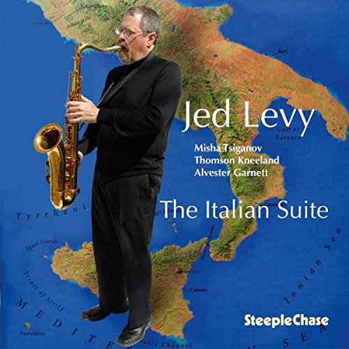 Album cover with man playing saxophone, Italy map in the background.