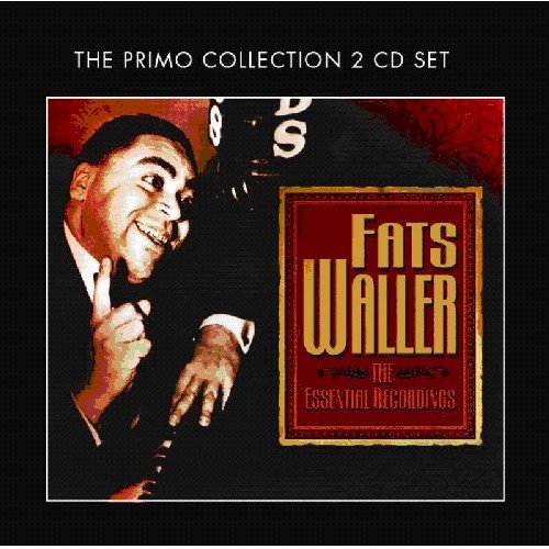"Fats Waller CD cover with smiling man and red, gold-trimmed title box on black background."