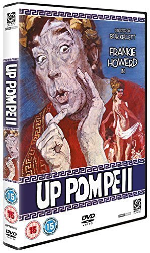"Up Pompeii DVD case featuring a comedic illustration of a man in ancient attire."