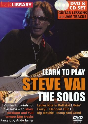 DVD cover featuring Steve Vai playing a white electric guitar with text overlays.