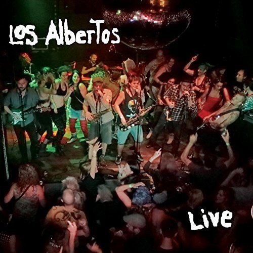 Vinyl record cover featuring a live band performance with crowd and text "Los Albertos Live".