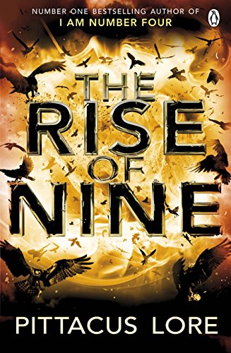 "The Rise of Nine" book cover with black birds and golden background.