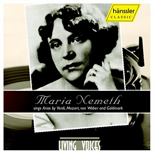 "Album cover with black-and-white photo of Maria Nemeth and a gramophone."