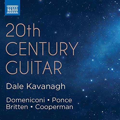 "CD cover with '20th CENTURY GUITAR' text on a starry blue background."