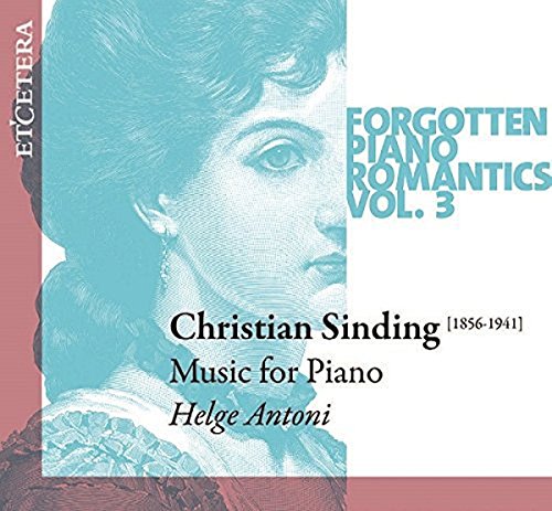 "CD cover with blue-toned portrait and text 'Forgotten Piano Romantics Vol. 3' on a white background."