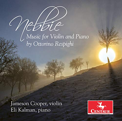 "Album cover with foggy winter landscape, trees, and sun, featuring white text and red logo."