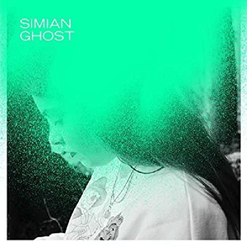 Album cover with a woman's profile, overlaid with green noise and "Simian Ghost" text.