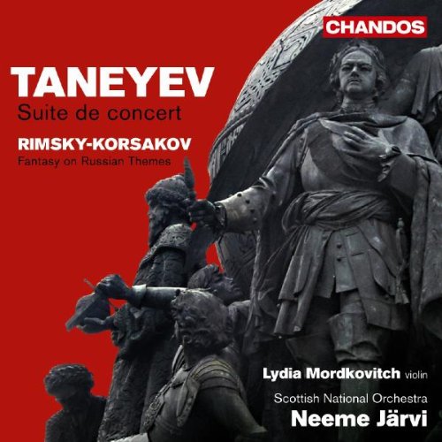 "CD cover with dark statues on rust background, featuring white and black text."