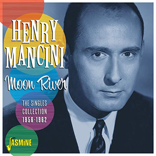 "CD cover with Henry Mancini's portrait and colorful circles containing album title and details."