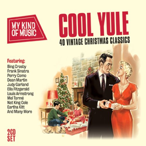 "Christmas CD cover featuring a couple by a decorated tree, festive scene."