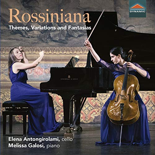 CD cover featuring two women in blue dresses playing cello and piano together.