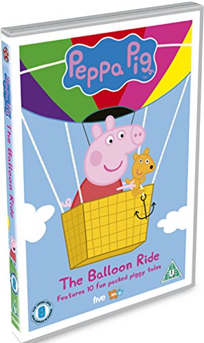 "Peppa Pig DVD case featuring Peppa and her little brother in a hot air balloon."