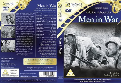 DVD cover for "Men in War" featuring soldiers in combat, black and white image.