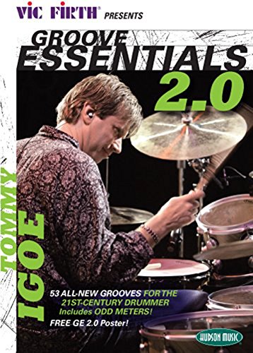 DVD cover featuring a man playing drums with text "Groove Essentials 2.0" and "Tommy Igoe".
