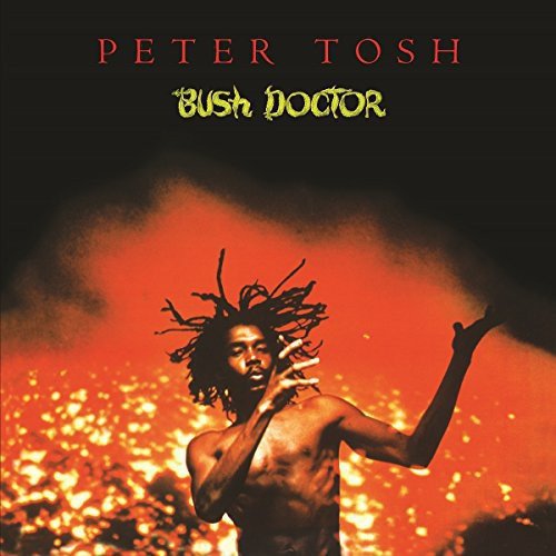 Album cover featuring Peter Tosh with dreadlocks, against a fiery red background.