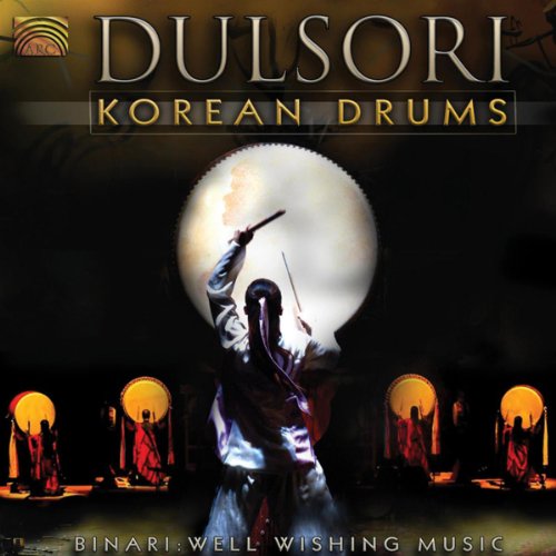 "Dulsori" CD cover featuring a drummer in traditional Korean attire with glowing drums.