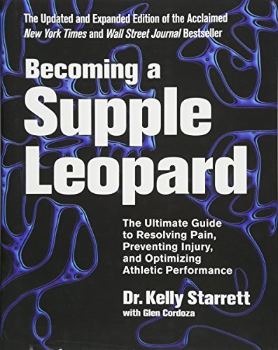 "Book cover with black background, blue abstract pattern, and white text reading 'Becoming a Supple Leopard'."