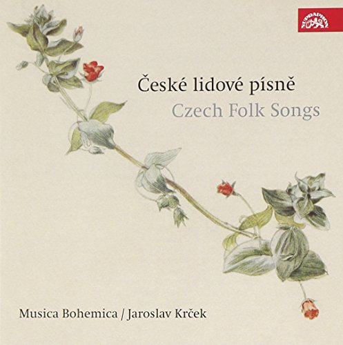 "CD cover with beige background, floral illustration, and Czech Folk Songs title."