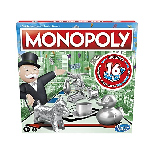 Monopoly Game, Family Board Game for 2 to 6 Players, Monopoly Board Game for Kids Ages 8 and Up, Includes Fan Vote Community Chest Cards, Package May Vary, Green