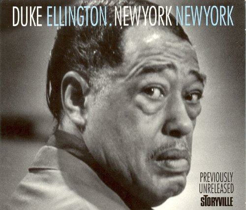 Black and white CD cover featuring Duke Ellington's portrait with text overlay.