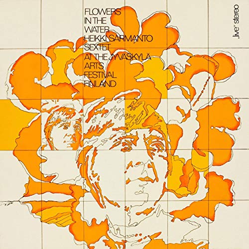 Vinyl record cover with abstract orange face illustration and black text on beige background.
