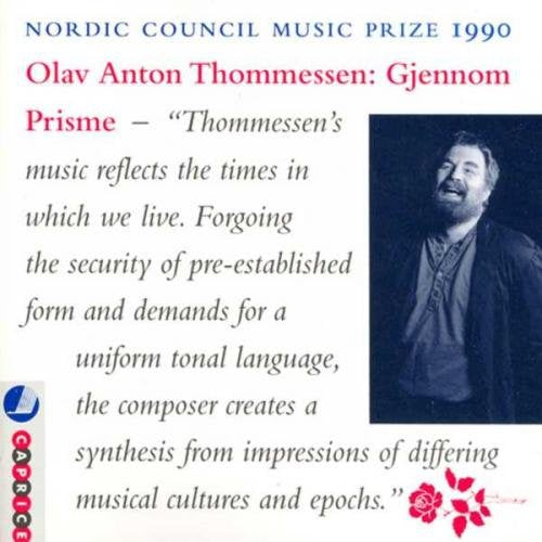 "CD cover with a black-and-white portrait and text describing the music."